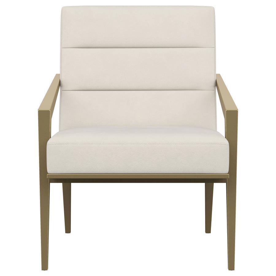 (image for) Kirra Upholstered Metal Arm Accent Chair Cream