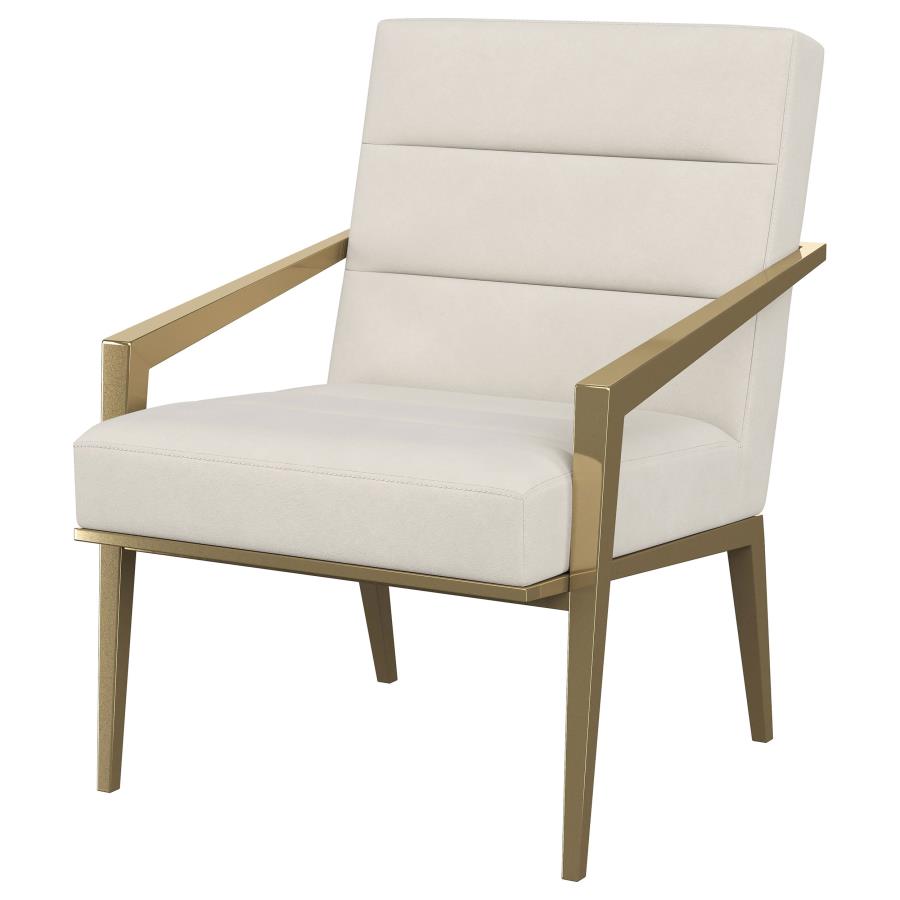 (image for) Kirra Upholstered Metal Arm Accent Chair Cream