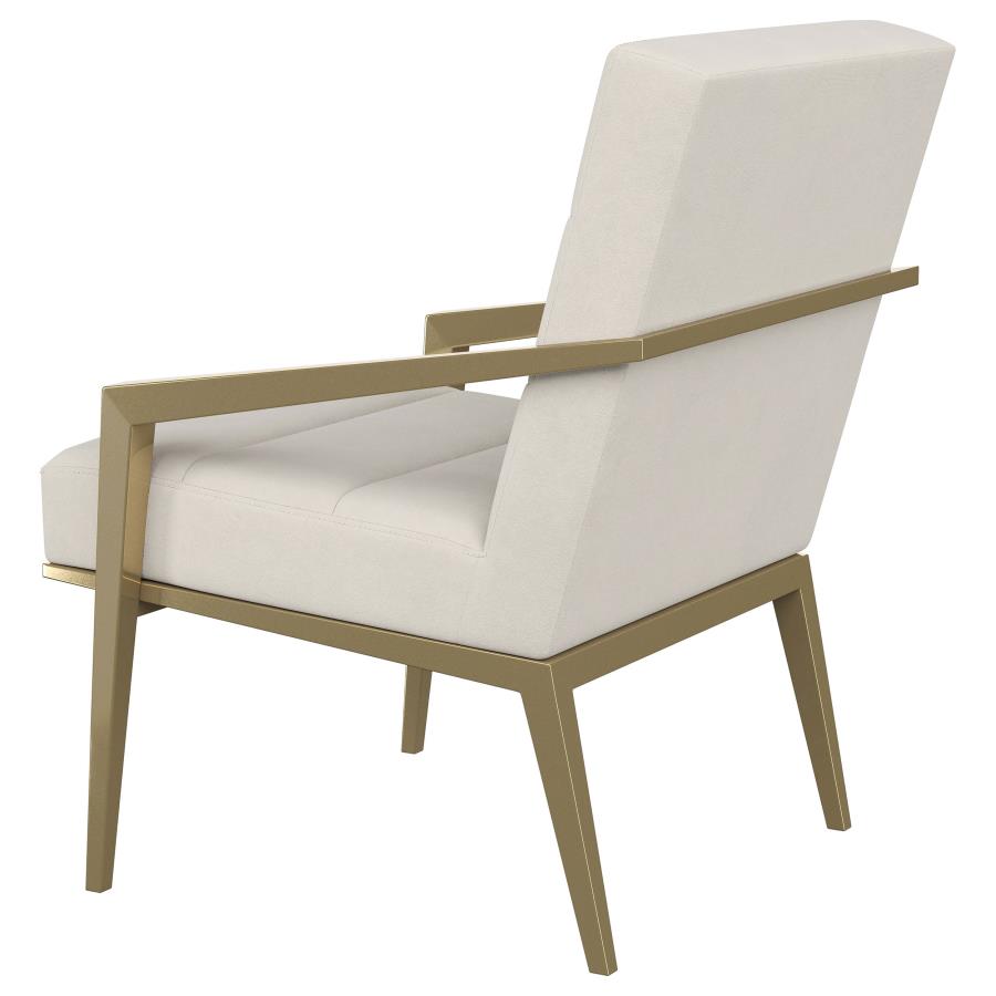 (image for) Kirra Upholstered Metal Arm Accent Chair Cream