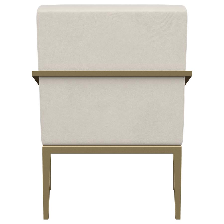 (image for) Kirra Upholstered Metal Arm Accent Chair Cream