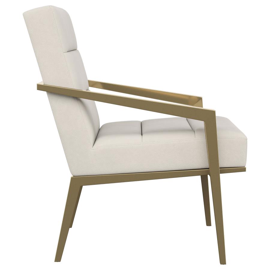 (image for) Kirra Upholstered Metal Arm Accent Chair Cream