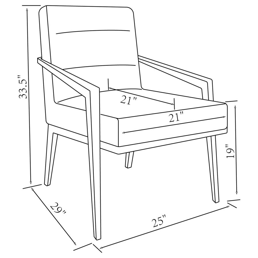 (image for) Kirra Upholstered Metal Arm Accent Chair Cream