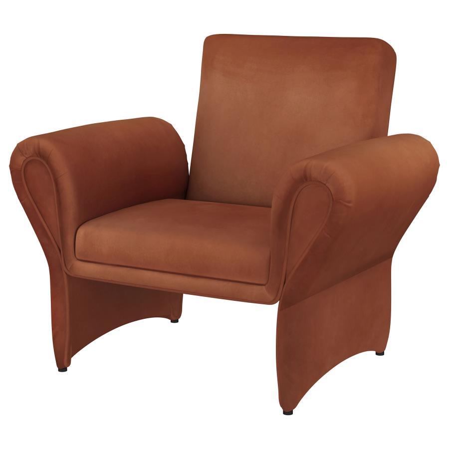 (image for) Liana Upholstered Roll Arm Accent Armchair Rust Orange