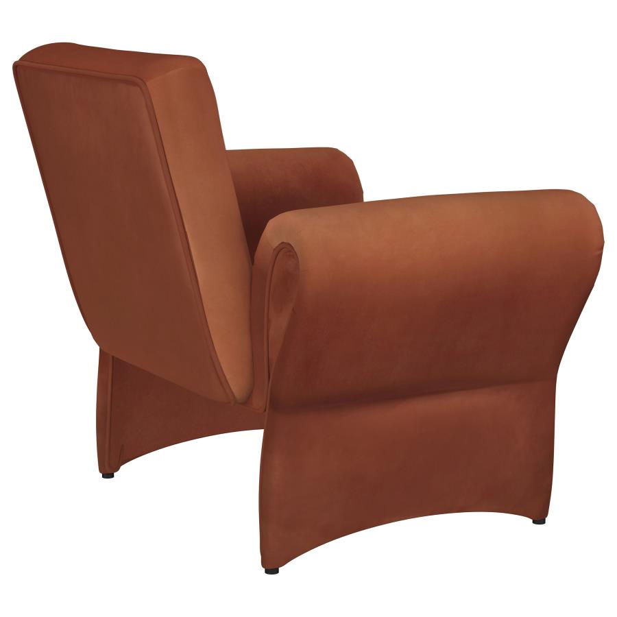 (image for) Liana Upholstered Roll Arm Accent Armchair Rust Orange