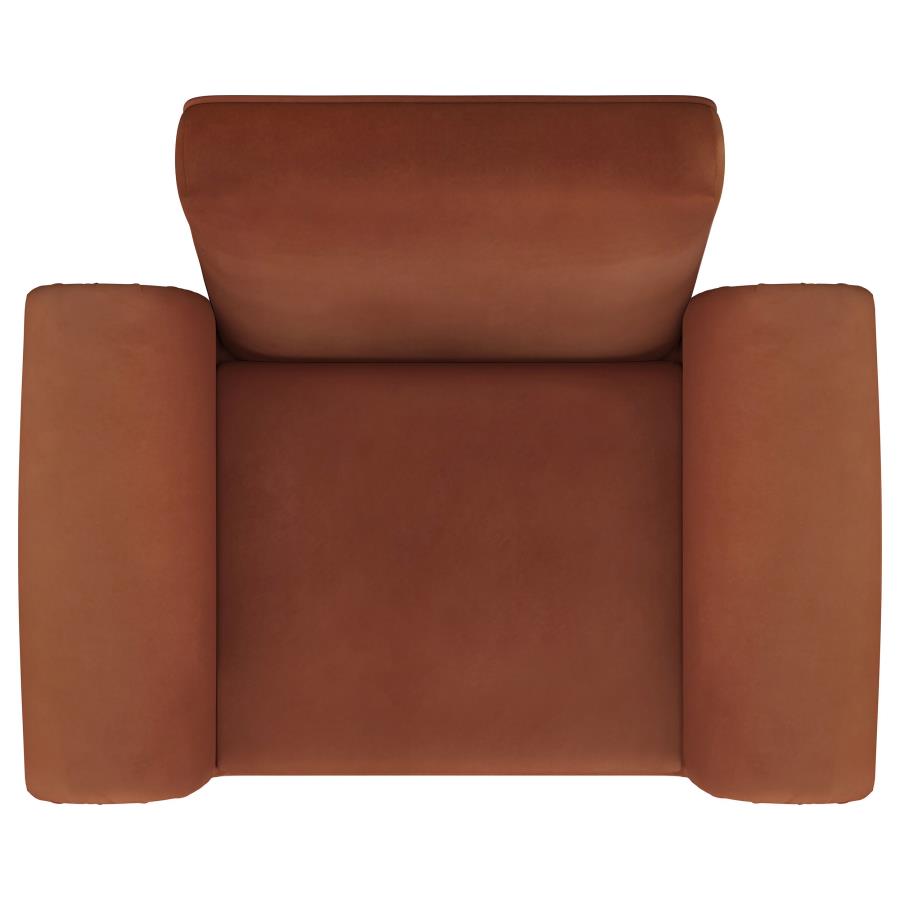 (image for) Liana Upholstered Roll Arm Accent Armchair Rust Orange