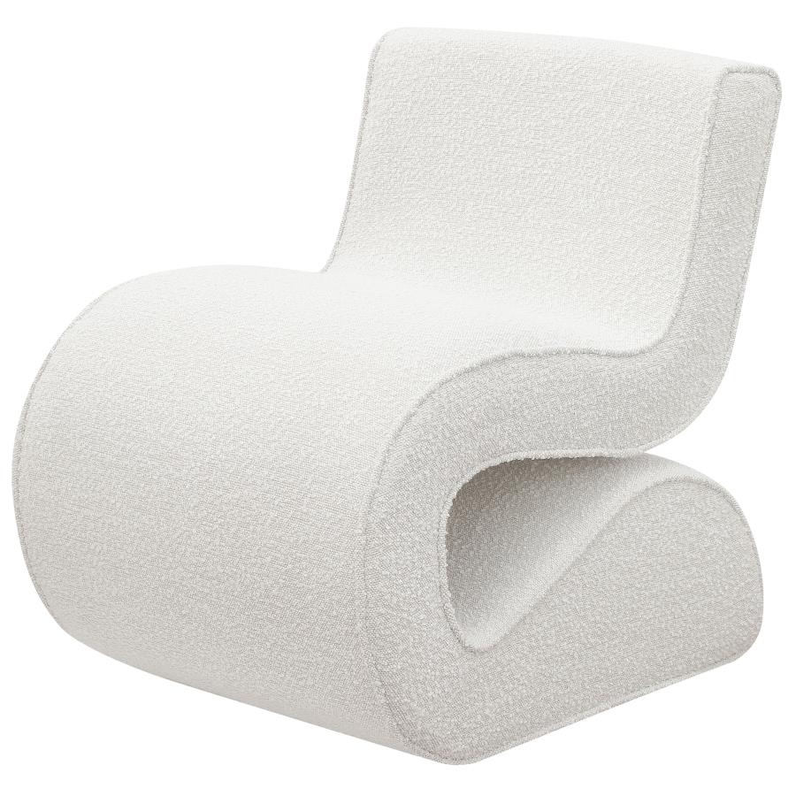 (image for) Ronea Boucle Upholstered Armless Curved Chair Cream