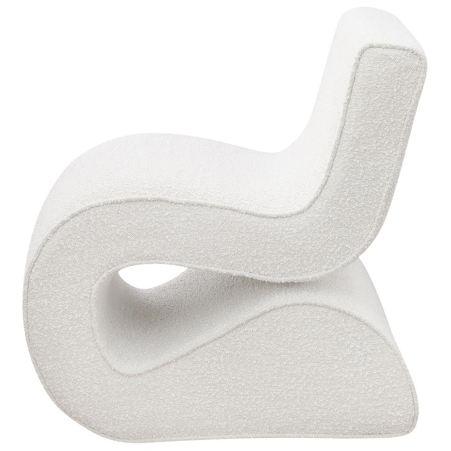 (image for) Ronea Boucle Upholstered Armless Curved Chair Cream