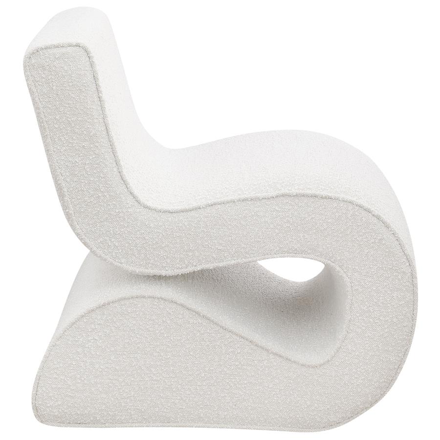 (image for) Ronea Boucle Upholstered Armless Curved Chair Cream