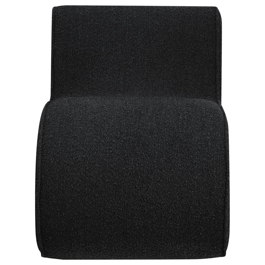 (image for) Ronea Boucle Upholstered Armless Curved Chair Charcoal