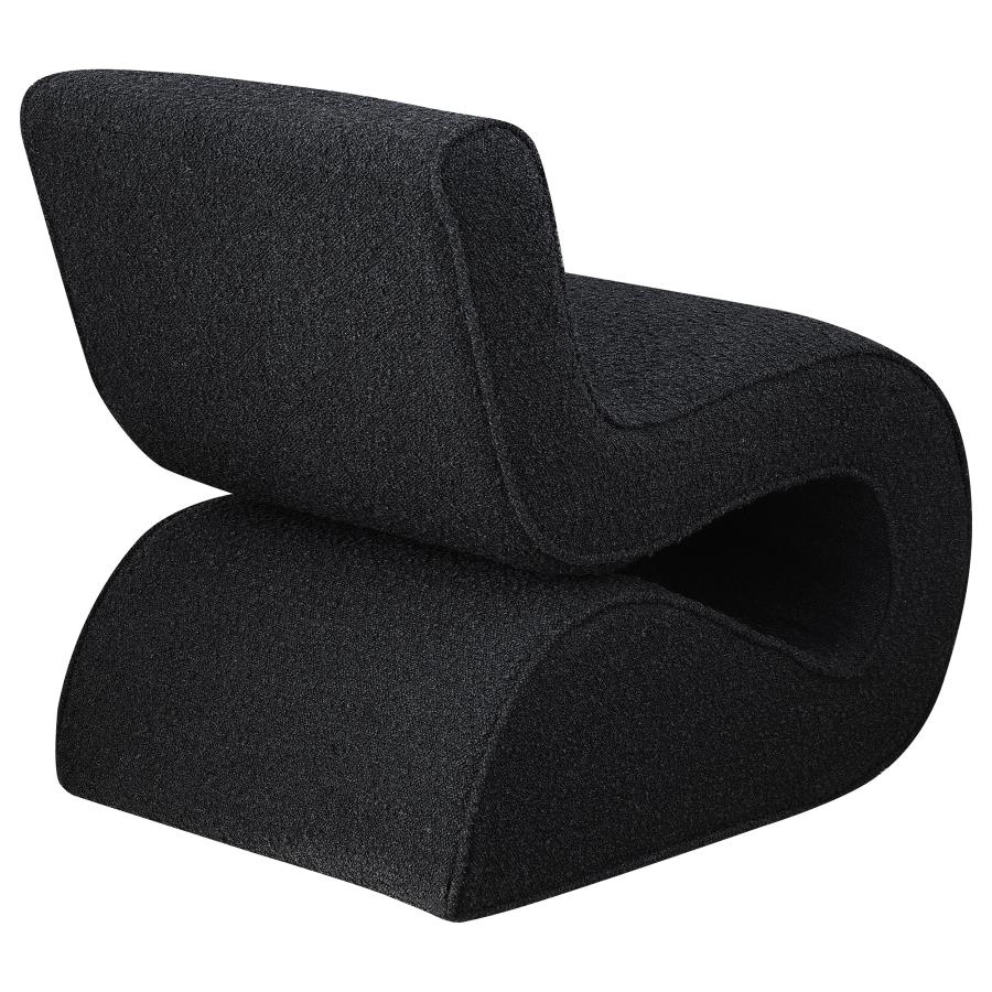 (image for) Ronea Boucle Upholstered Armless Curved Chair Charcoal