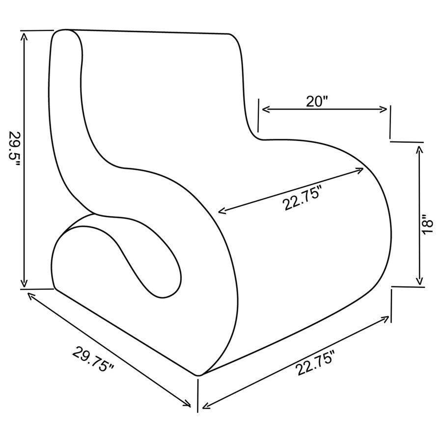 (image for) Ronea Boucle Upholstered Armless Curved Chair Charcoal