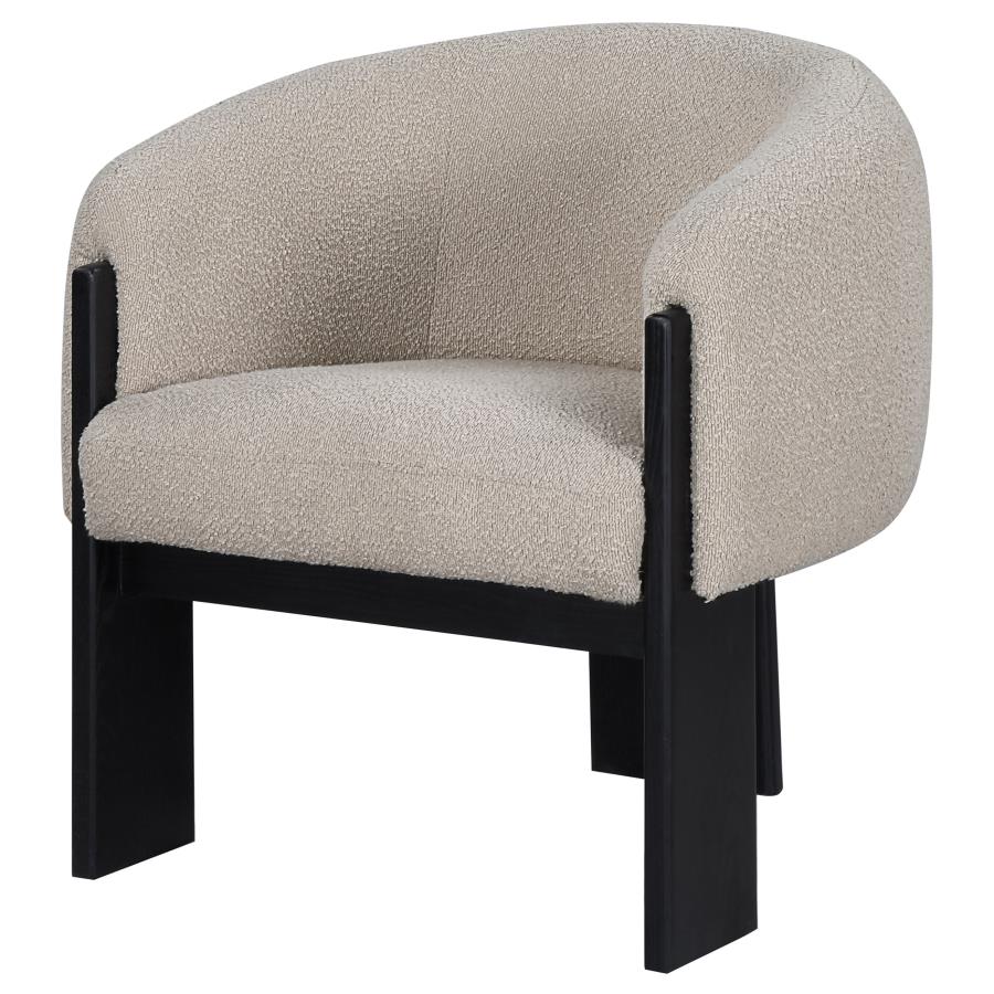 (image for) Valdez Boucle Upholstered Barrel Back Accent Chair Beige