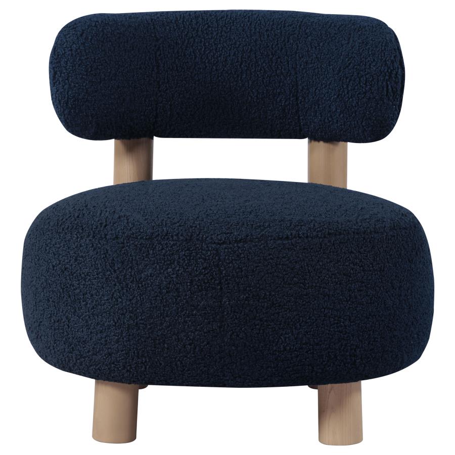 (image for) Zonie Boucle Upholstered Barrel Back Accent Chair Blue