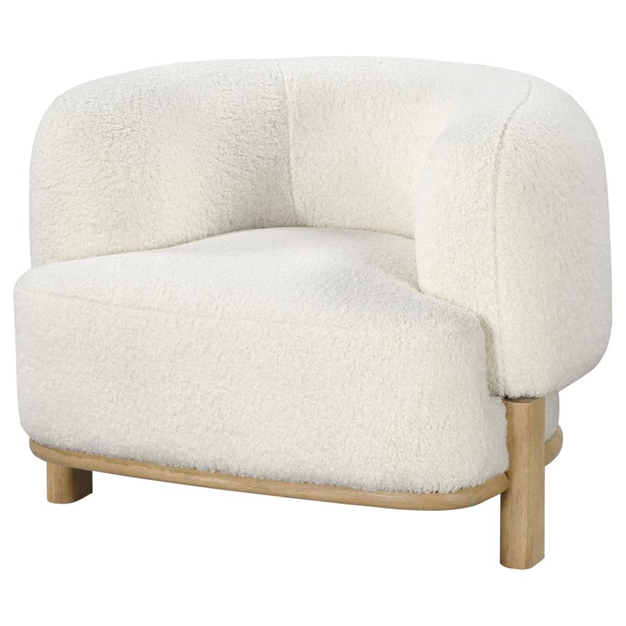 (image for) Lawler Upholstered Barrel Back Accent Chair Ivory