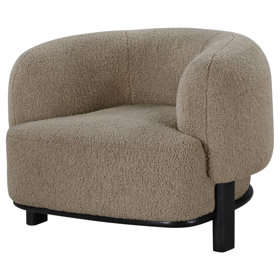 (image for) Lawler Upholstered Barrel Back Accent Chair Mushroom