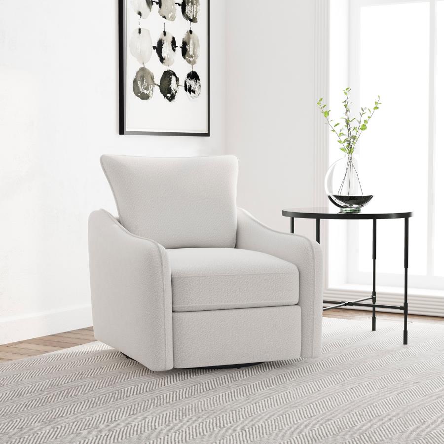 (image for) Madia Upholstered Sloped Arm Swivel Glider Chair Vanilla