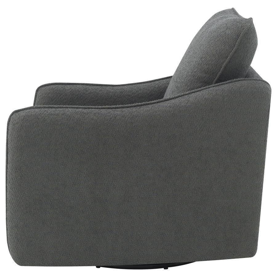 (image for) Madia Upholstered Sloped Arm Swivel Glider Chair Charcoal