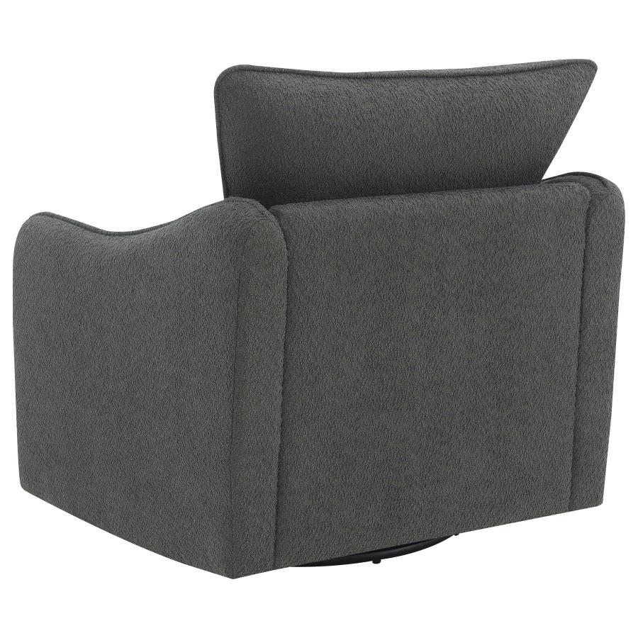 (image for) Madia Upholstered Sloped Arm Swivel Glider Chair Charcoal