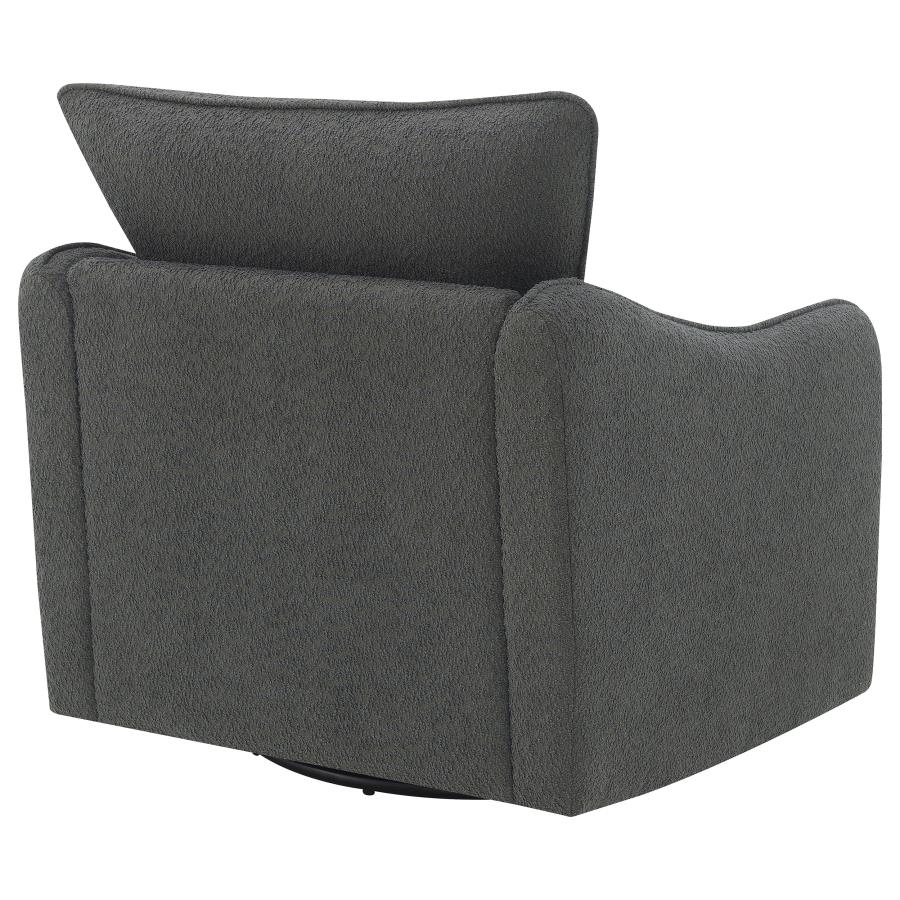 (image for) Madia Upholstered Sloped Arm Swivel Glider Chair Charcoal