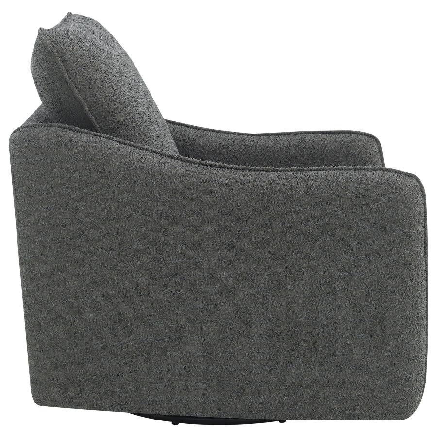 (image for) Madia Upholstered Sloped Arm Swivel Glider Chair Charcoal