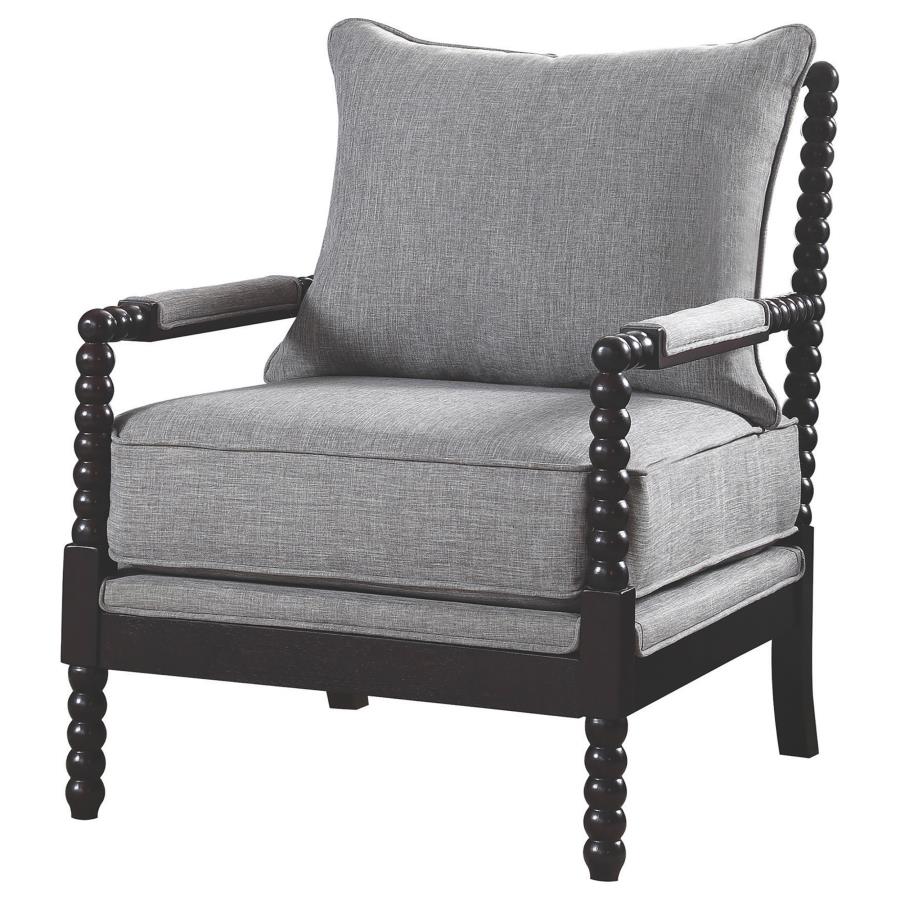 (image for) Blanchett Upholstered Bobbin Accent Chair Grey and Black