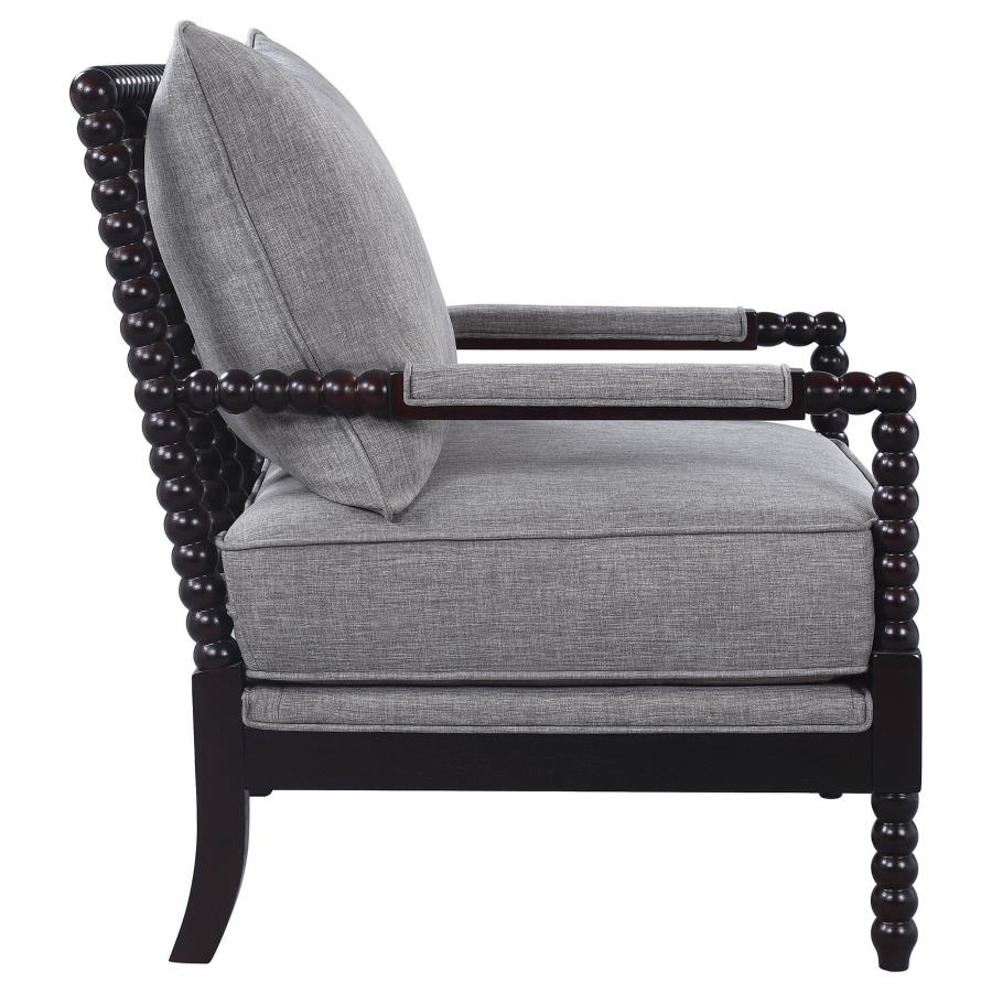 (image for) Blanchett Upholstered Bobbin Accent Chair Grey and Black