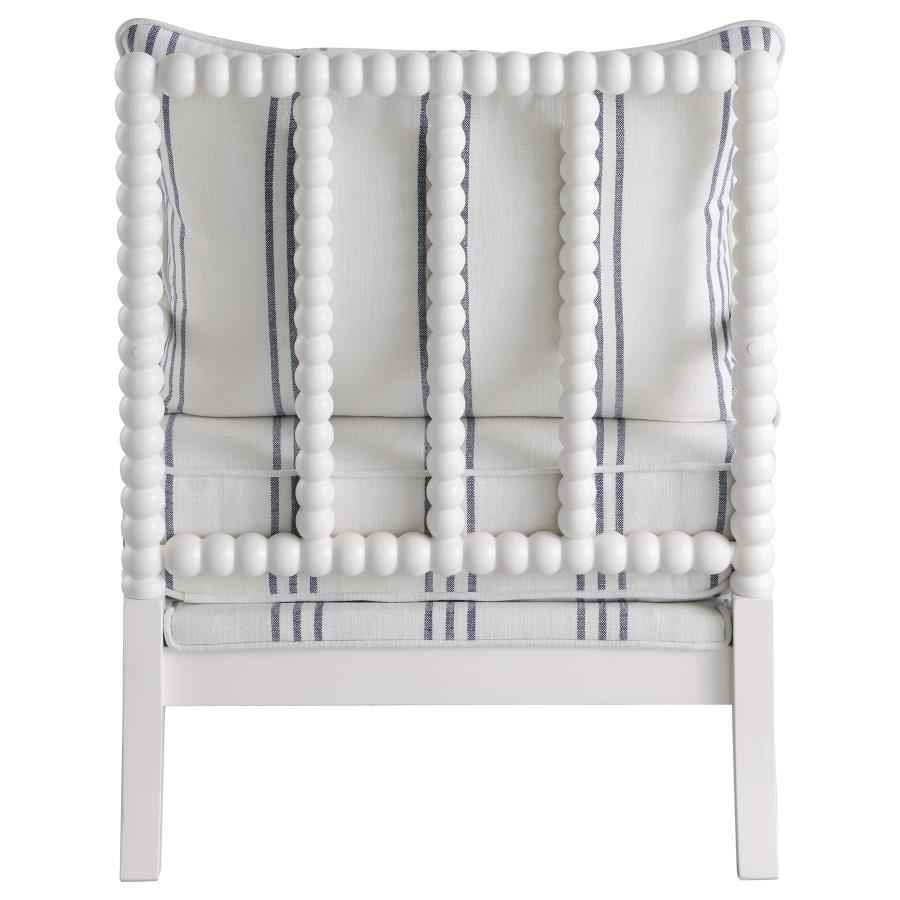 (image for) Blanchett Upholstered Bobbin Accent Chair White and Navy