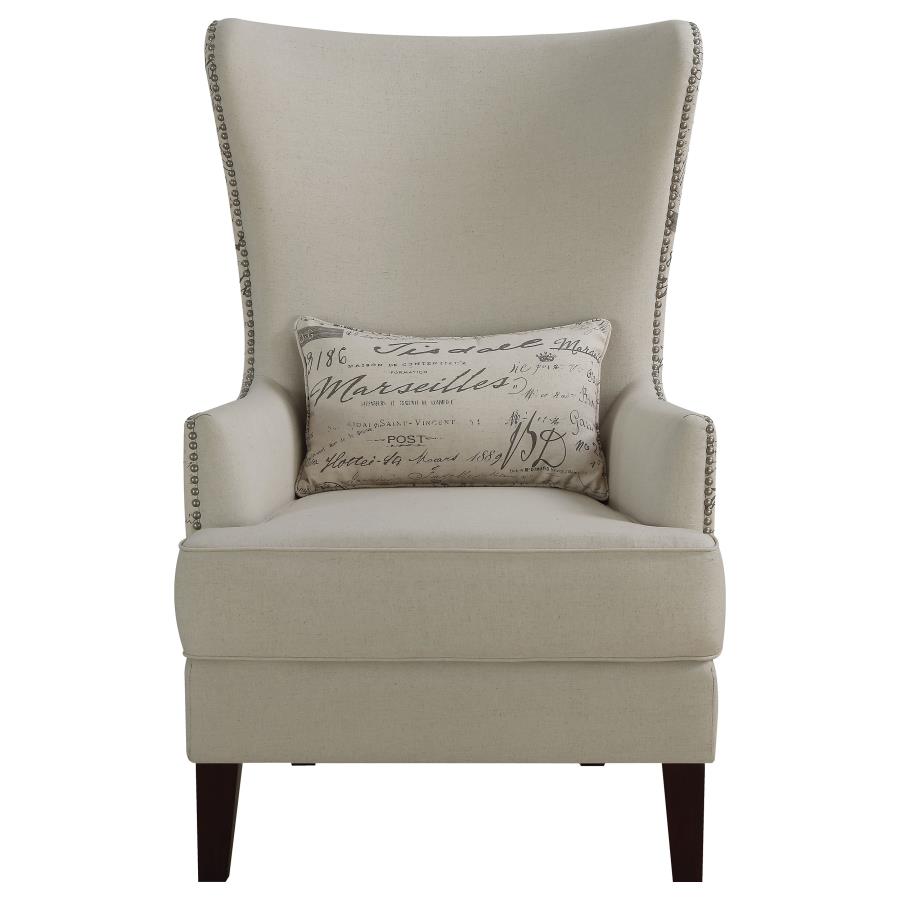 (image for) Pippin Upholstered High Wingback Accent Chair Cream