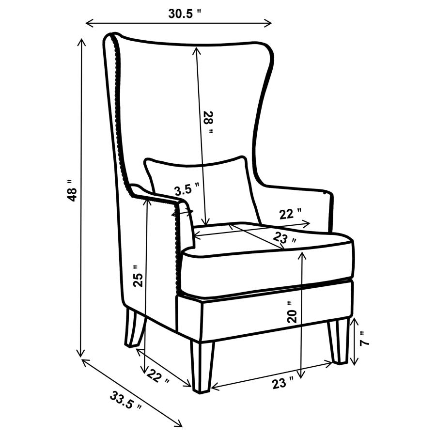 (image for) Pippin Upholstered High Wingback Accent Chair Cream