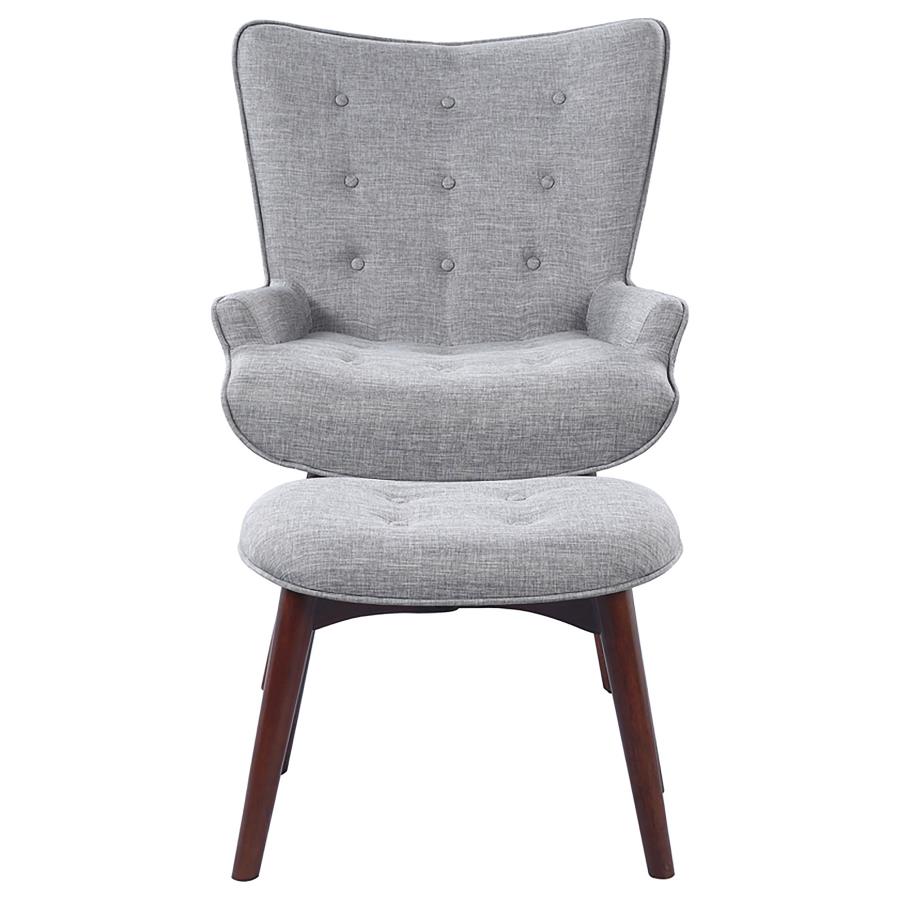 (image for) Willow Upholstered Accent Chair with Ottoman Grey and Brown