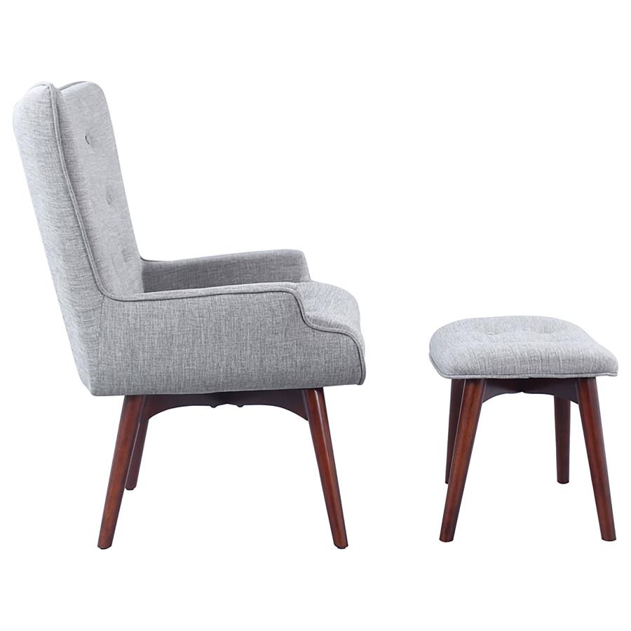 (image for) Willow Upholstered Accent Chair with Ottoman Grey and Brown