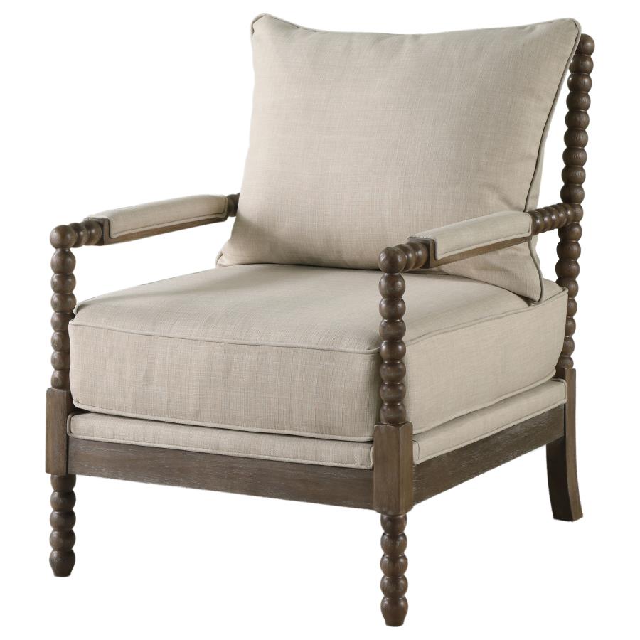 (image for) Blanchett Upholstered Bobbin Accent Chair Beige and Natural