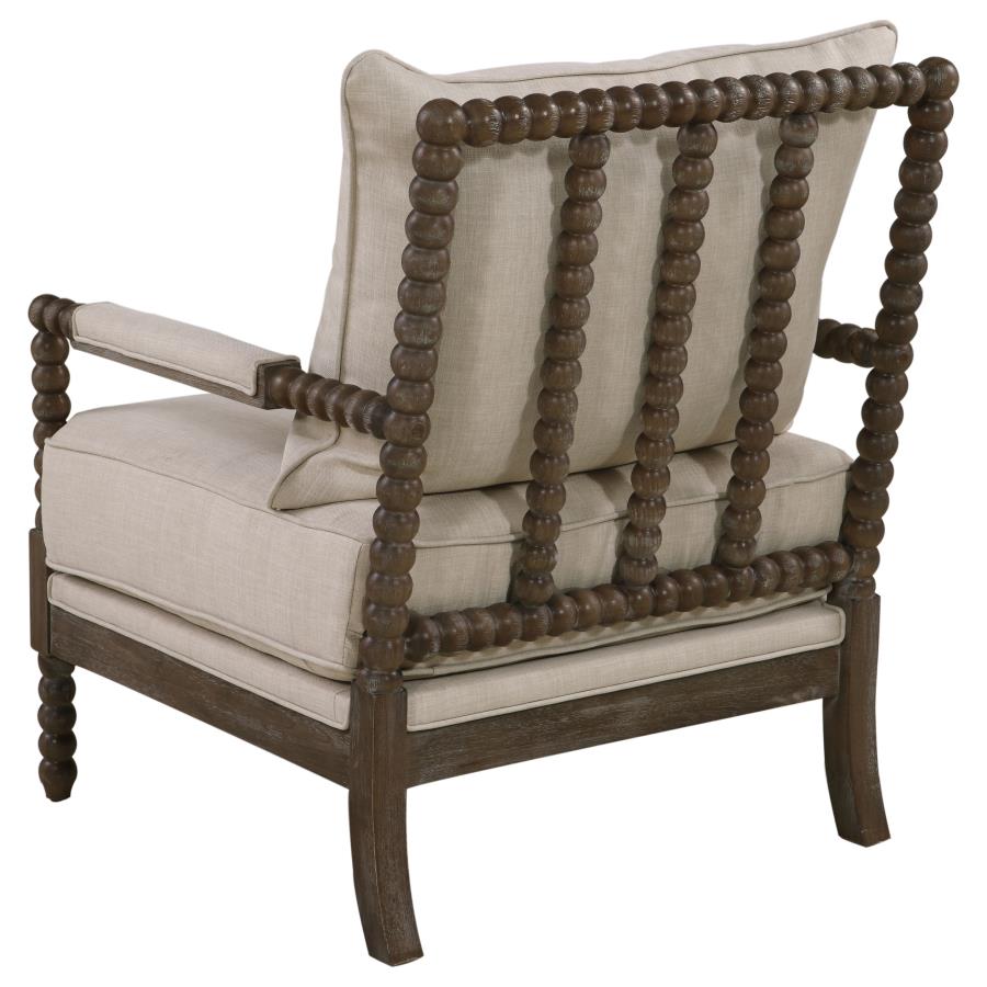 (image for) Blanchett Upholstered Bobbin Accent Chair Beige and Natural