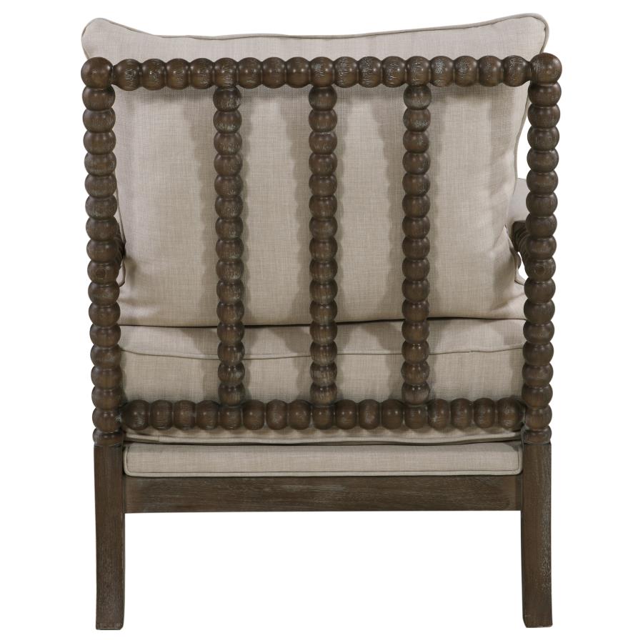 (image for) Blanchett Upholstered Bobbin Accent Chair Beige and Natural