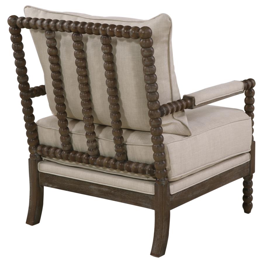 (image for) Blanchett Upholstered Bobbin Accent Chair Beige and Natural