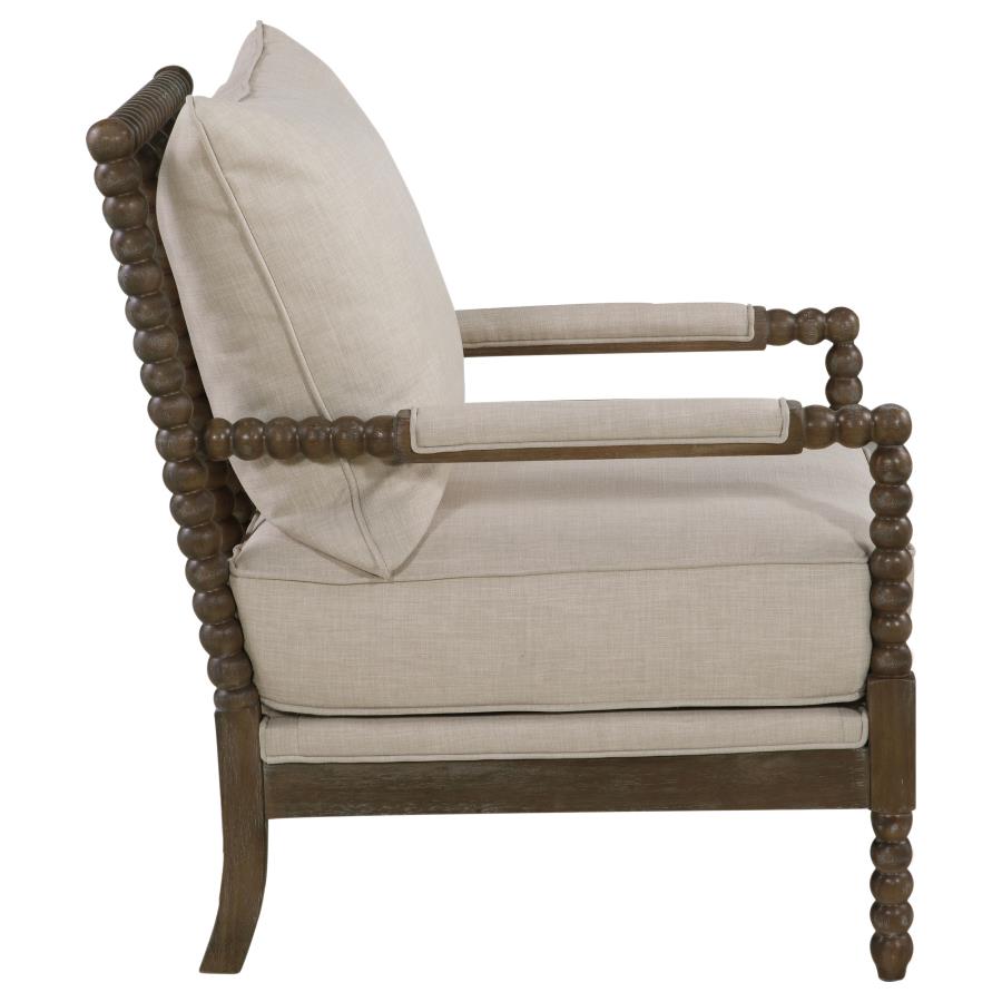 (image for) Blanchett Upholstered Bobbin Accent Chair Beige and Natural