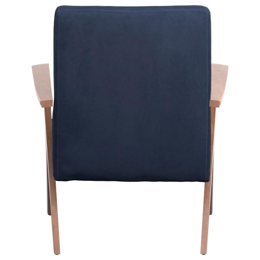 (image for) Cheryl Upholstered Wood Arm Accent Chair Dark Blue