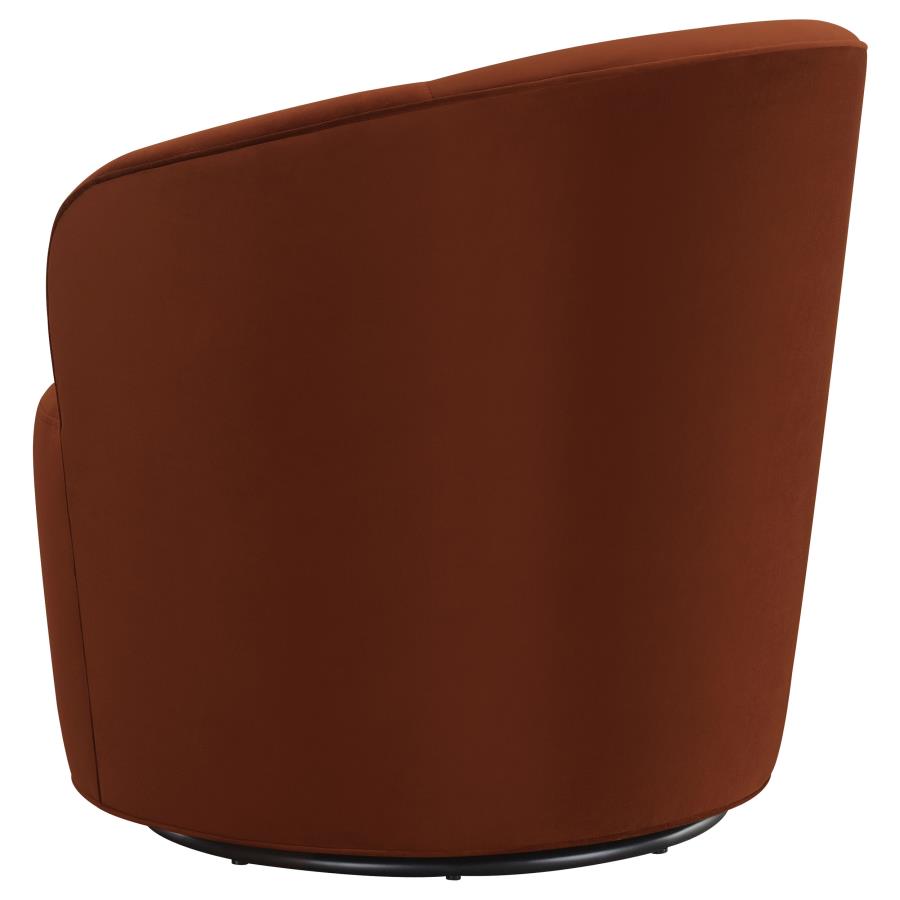 (image for) Joyce Upholstered Barrel Back Swivel Chair Burnt Orange