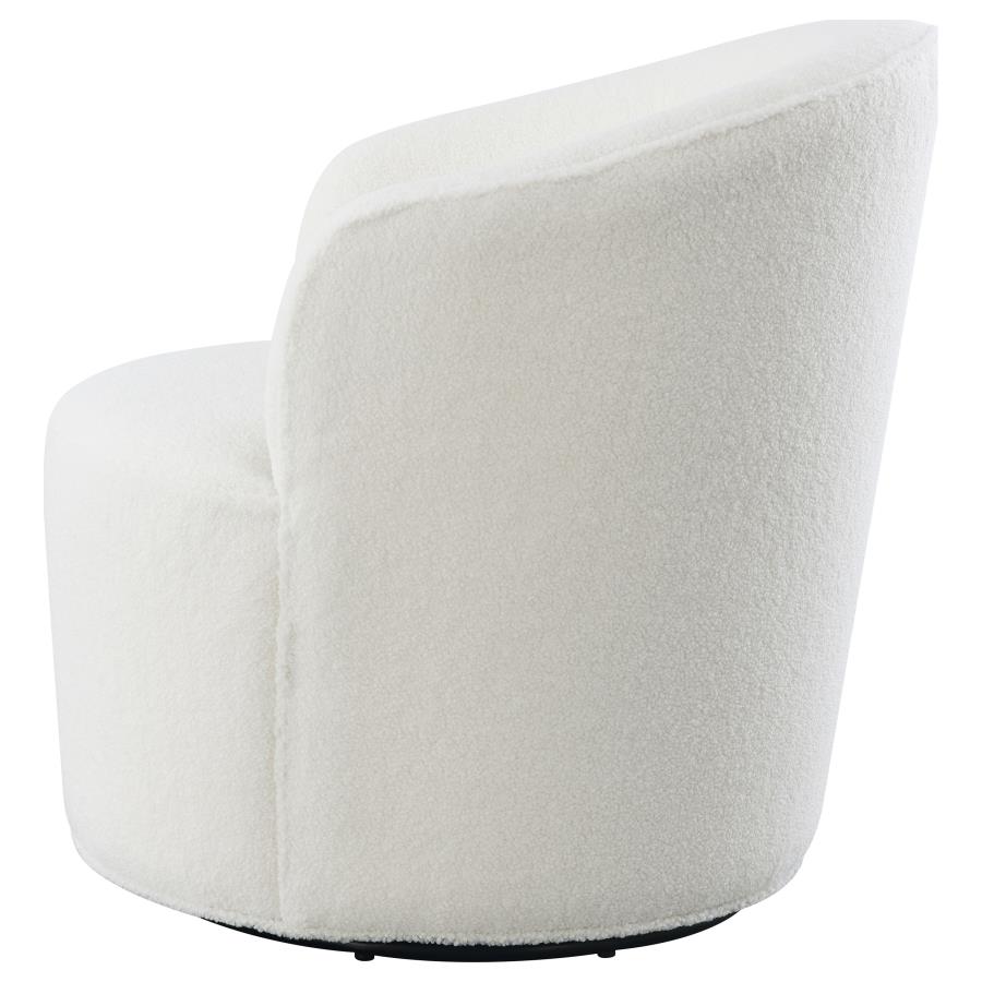 (image for) Joyce Upholstered Barrel Back Swivel Chair White