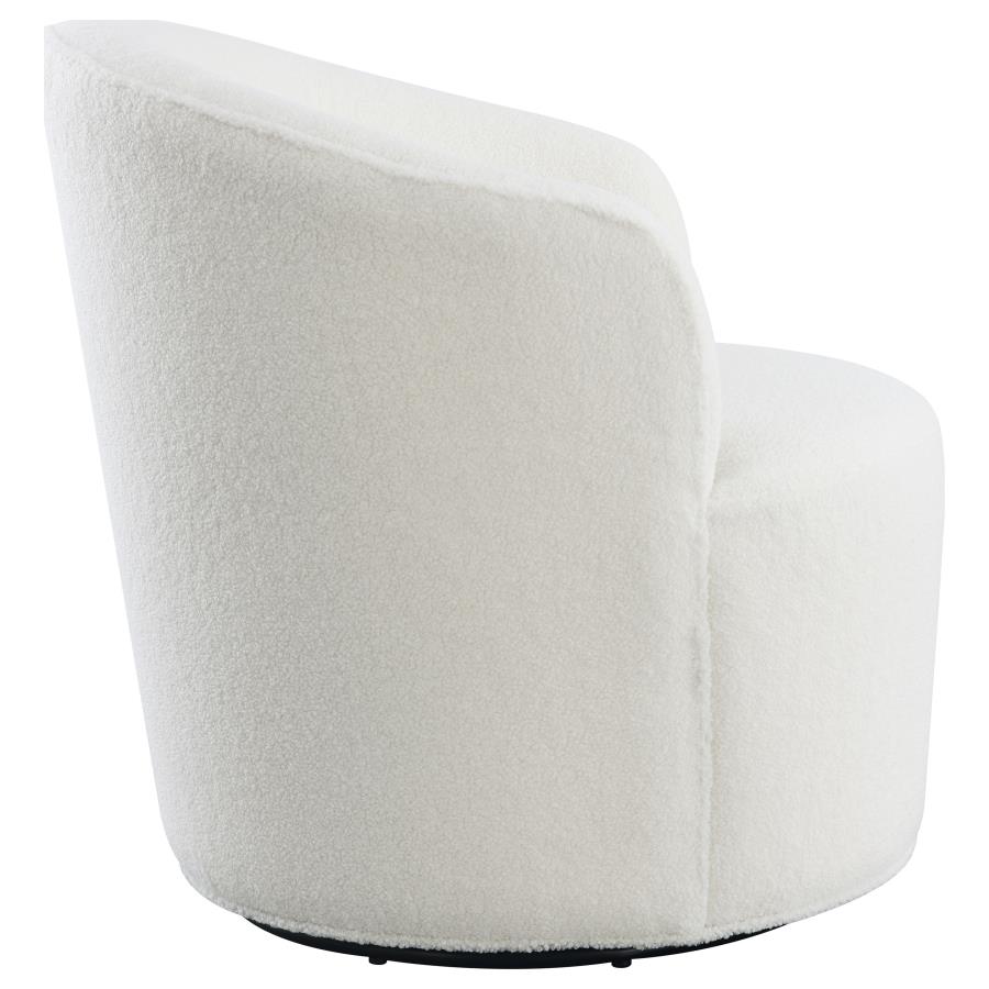 (image for) Joyce Upholstered Barrel Back Swivel Chair White