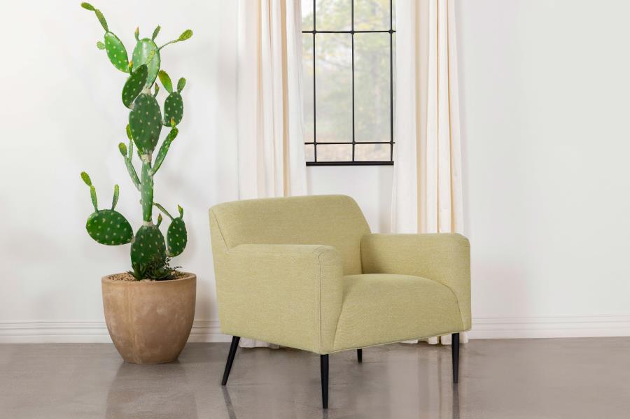 (image for) Darlene Upholstered English Arm Accent Chair Lemon