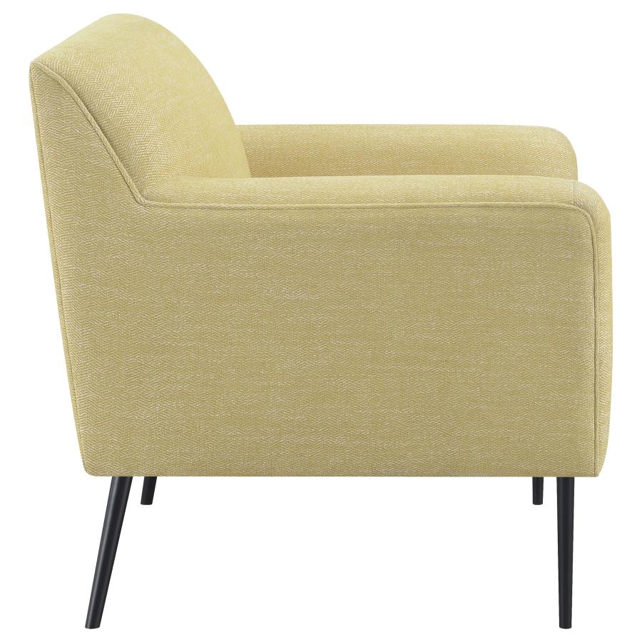 (image for) Darlene Upholstered English Arm Accent Chair Lemon