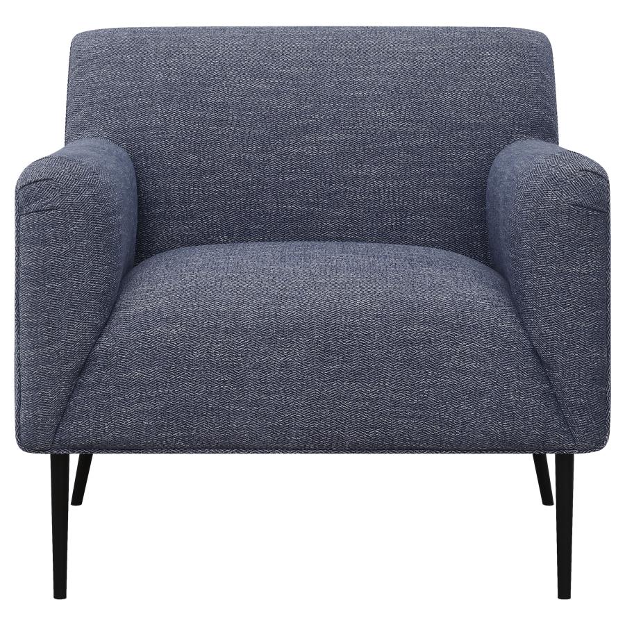 (image for) Darlene Upholstered English Arm Accent Chair Navy Blue