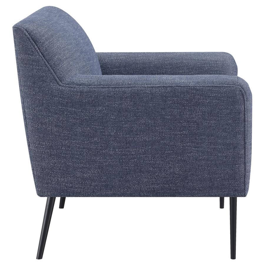 (image for) Darlene Upholstered English Arm Accent Chair Navy Blue