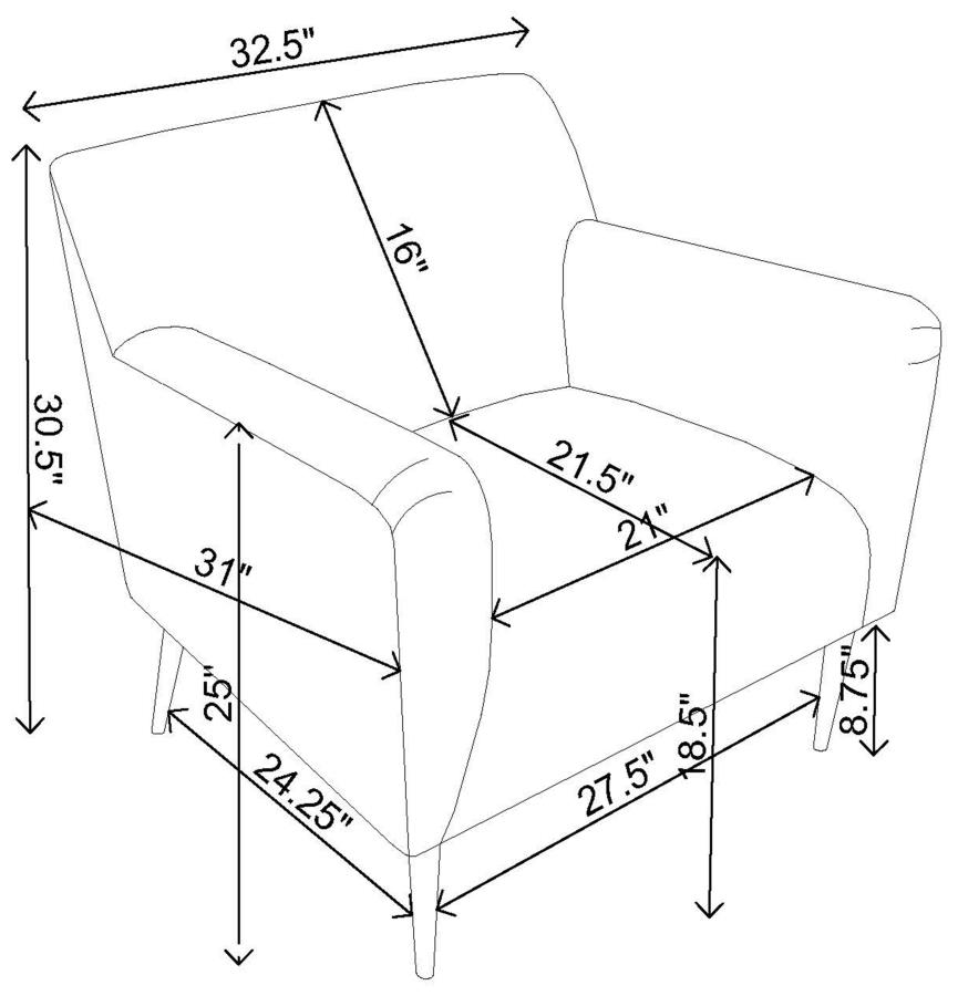 (image for) Darlene Upholstered English Arm Accent Chair Navy Blue