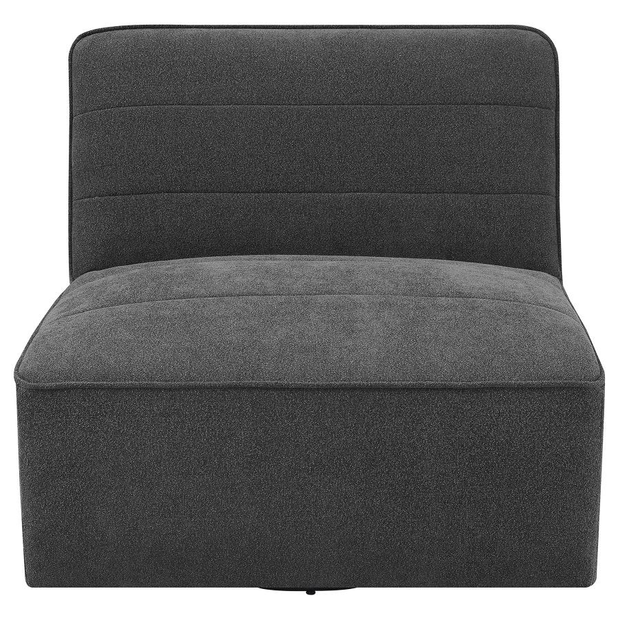 (image for) Cobie Upholstered Armless Swivel Chair Dark Charcoal