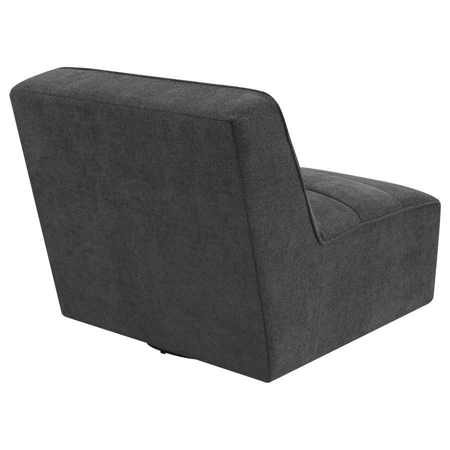 (image for) Cobie Upholstered Armless Swivel Chair Dark Charcoal