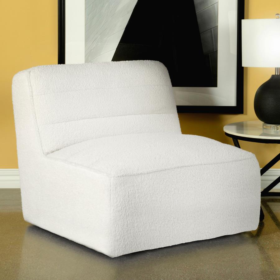 (image for) Cobie Upholstered Armless Swivel Chair Natural