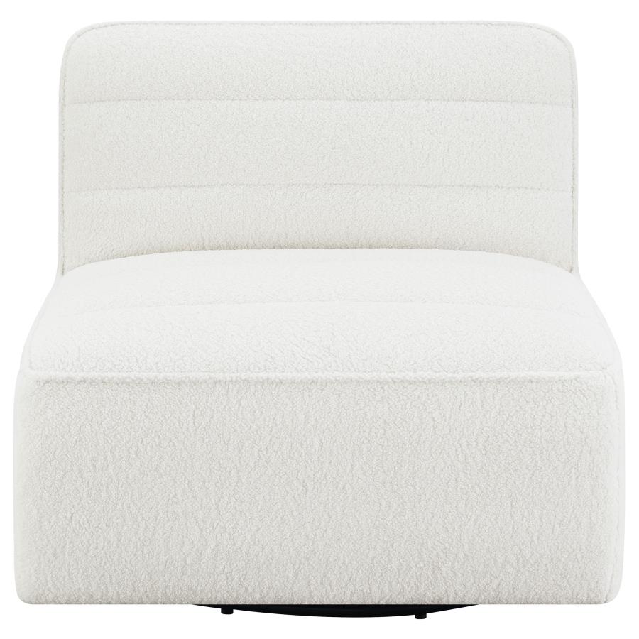 (image for) Cobie Upholstered Armless Swivel Chair Natural