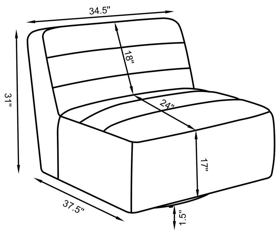 (image for) Cobie Upholstered Armless Swivel Chair Natural